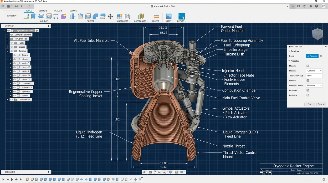 Cryogenic CE-20 Rocket Engine Assembly