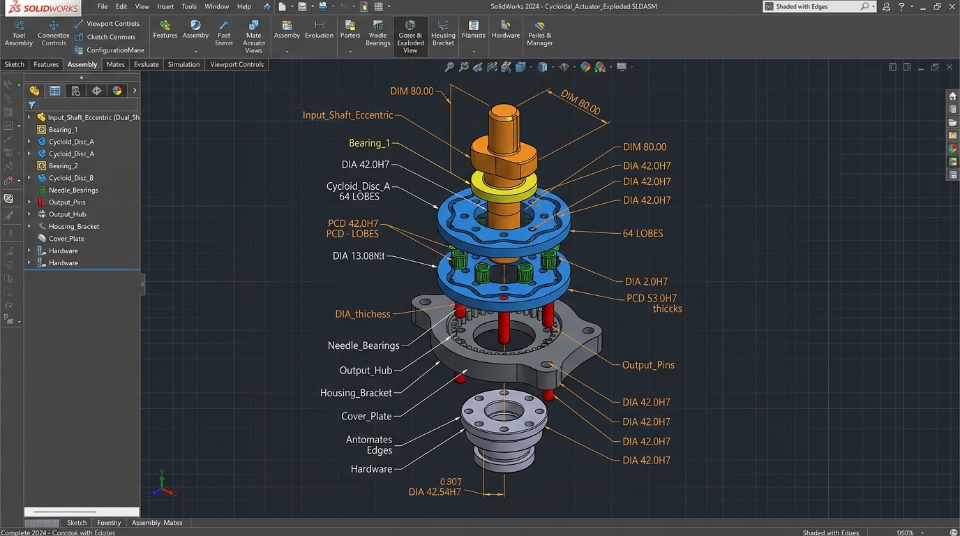 Cycloidal Robotic Speed Reducer Joint Actuator