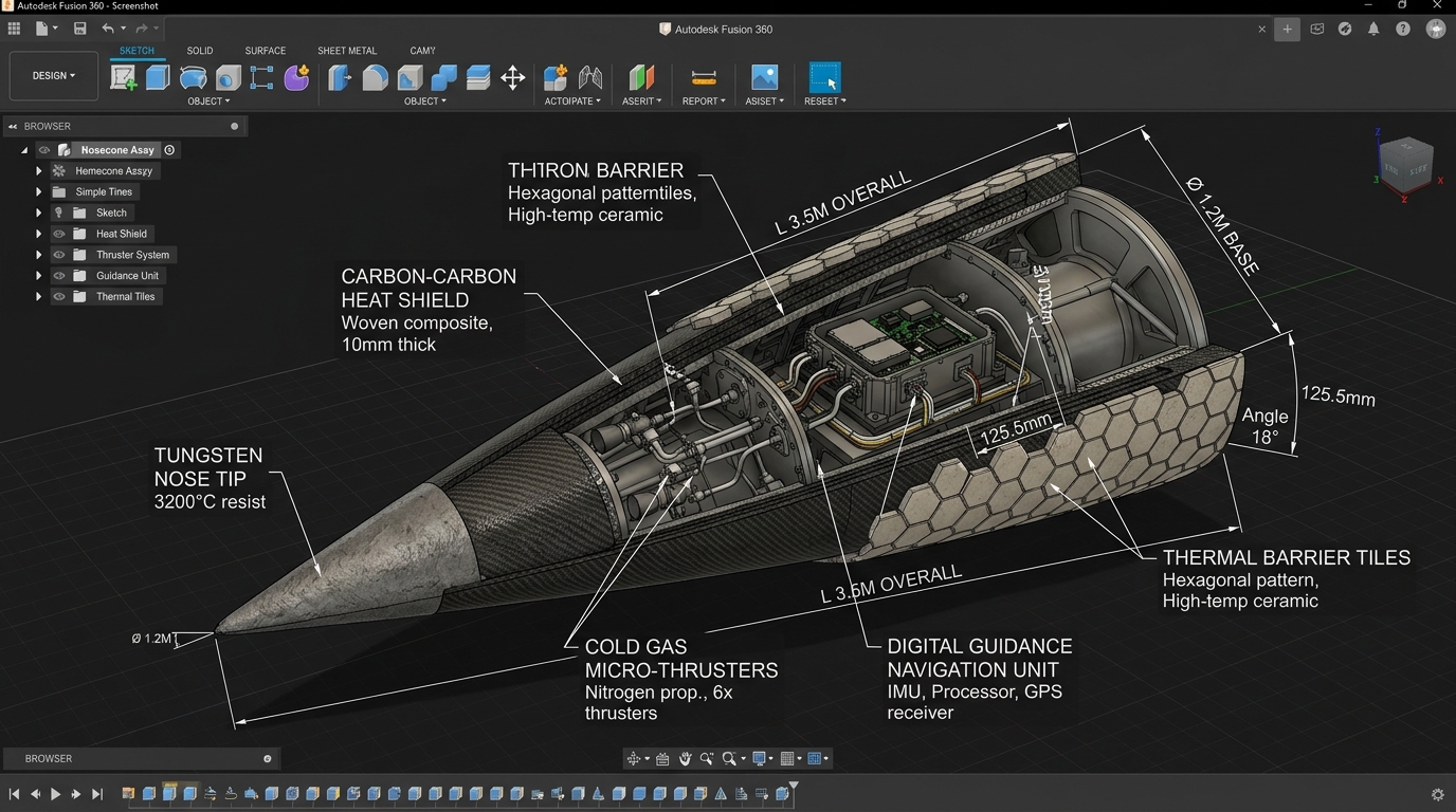 Hypersonic Re-Entry Glide Nosecone & Thermal Tiles